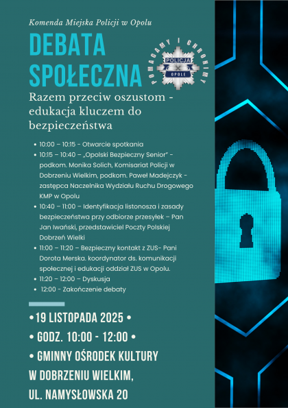 Debata pn. Razem przeciw oszustom-edukacja kluczem do bezpieczeństwa