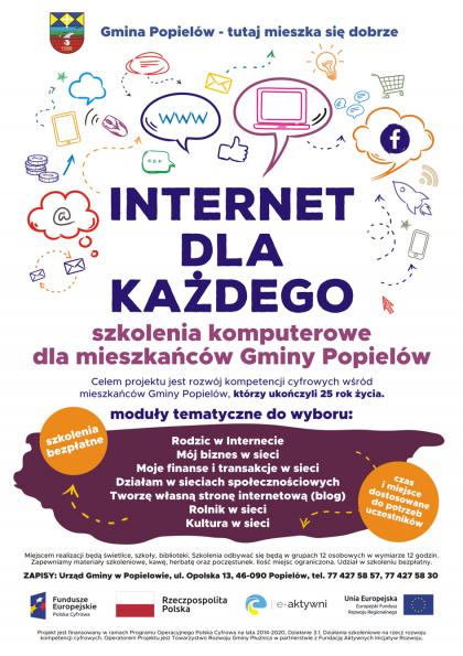Internet dla każdego - szkolenia komputerowe dla mieszkańców Gminy Popielów - rekrutacja rozpoczęta
